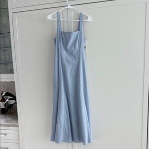 Light Blue A&F Mila Stretch Midi Dress